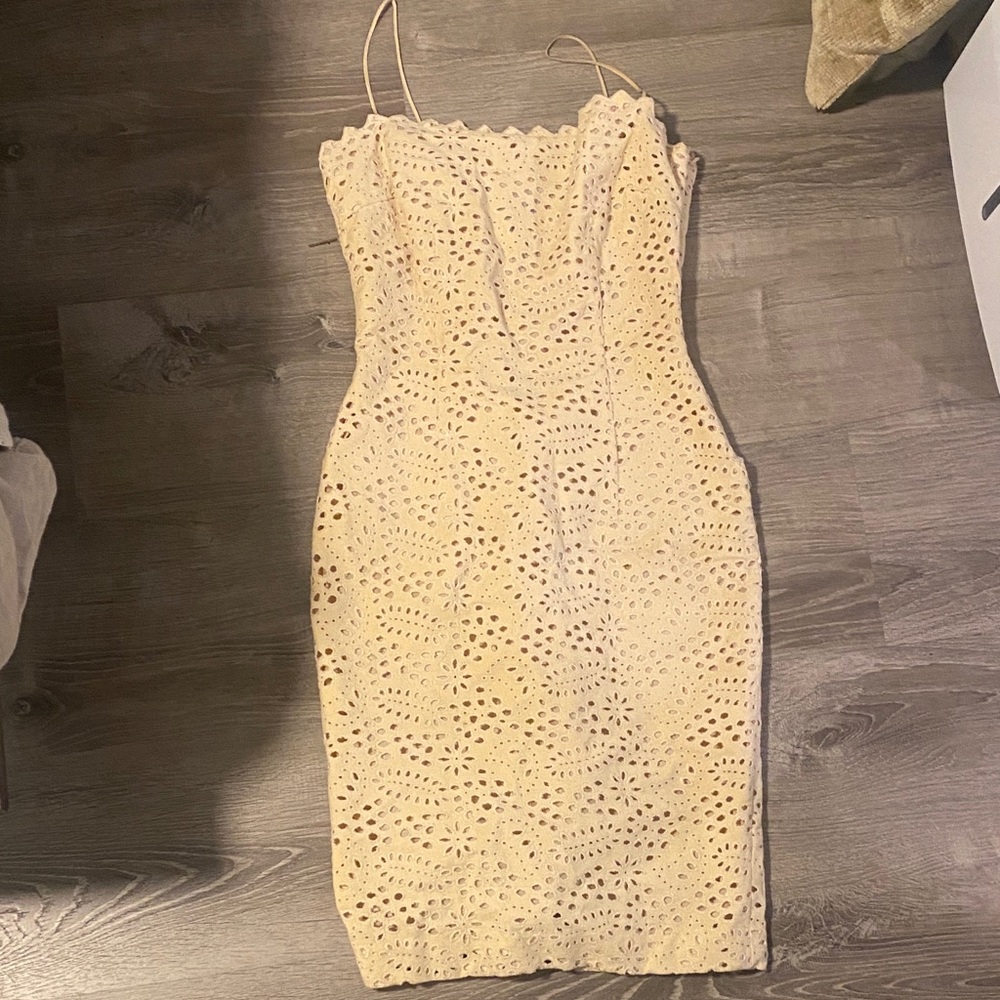 Vintage 1990s Cynthia Rowley Eyelet Midi Dress